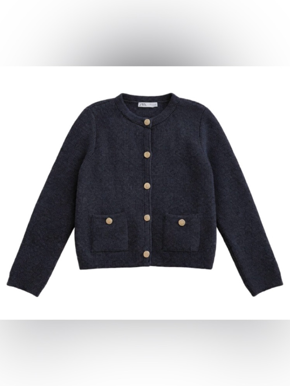 Zara Charcoal Cardigan with gold buttons